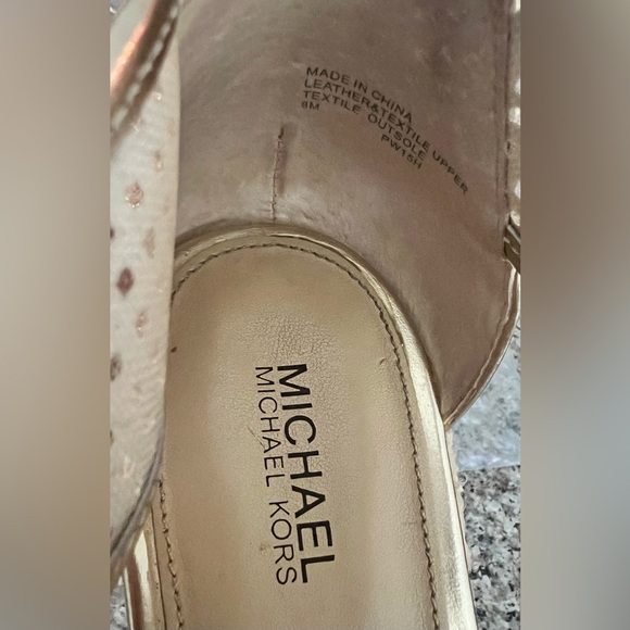 Michael KORS Espadrille Sparkly Gold Wedges - Size 8! - Picture 7 of 7